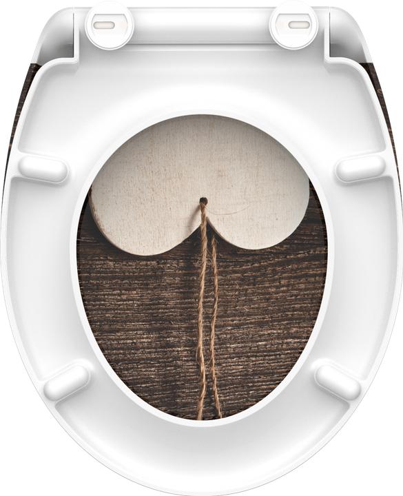 Actual product image Schütte Duroplast toilet seat WOOD HEART soft-close mechanism Quick Release 82377 Heart
