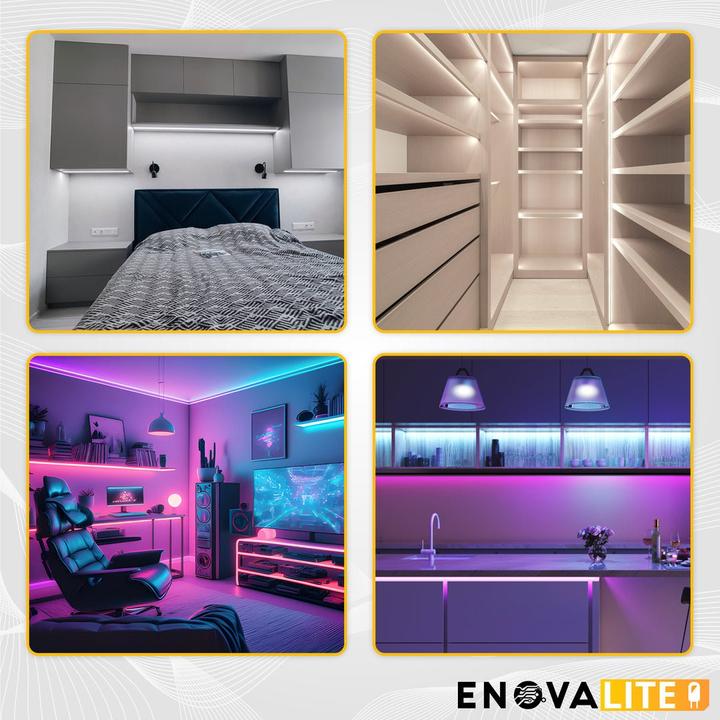 Actual product image Enovalite Set of LED strips, RGB, including remote control and power supply unit (RGB, 500 cm, Indoor)