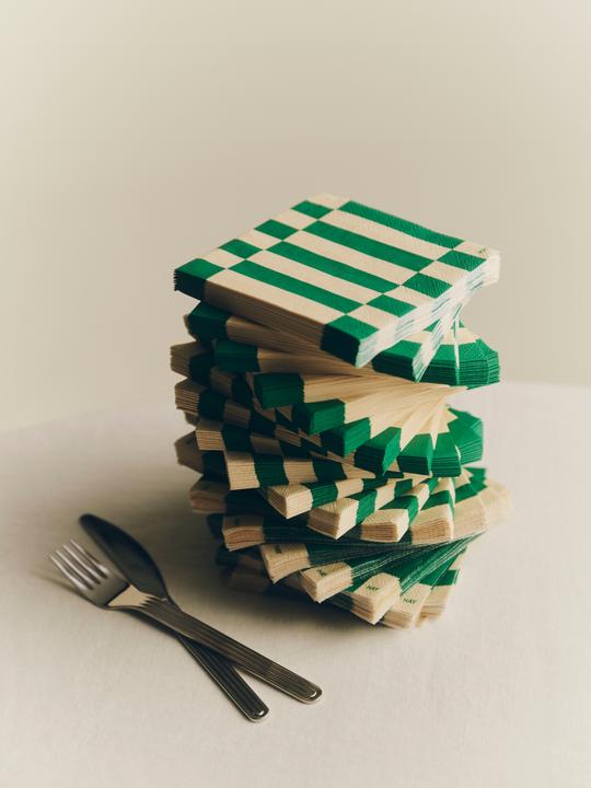 Produktbild HAY - Pattern Dinner Napkins - Set of 20 - Light Pink & Red Grid (20 Stk.)