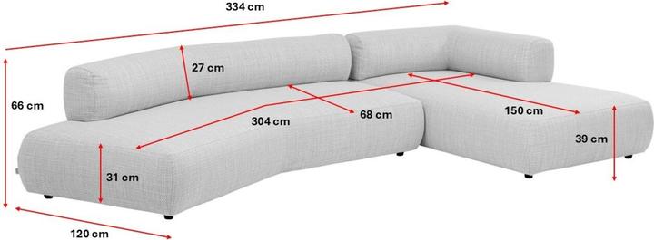 Produktbild Kare Design Ecksofa Bow Links Creme (Ecksofa)