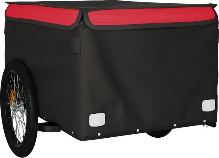 Image du produit VidaXL Lastenanhänger Schwarz und Rot 45 kg Eisen, Farbe
