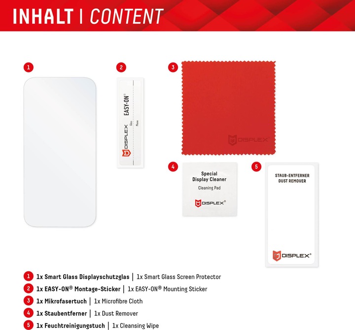 Produktbild Displex Smart Glass (1 Stück, Apple iPhone 15, Apple iPhone 15 Pro)