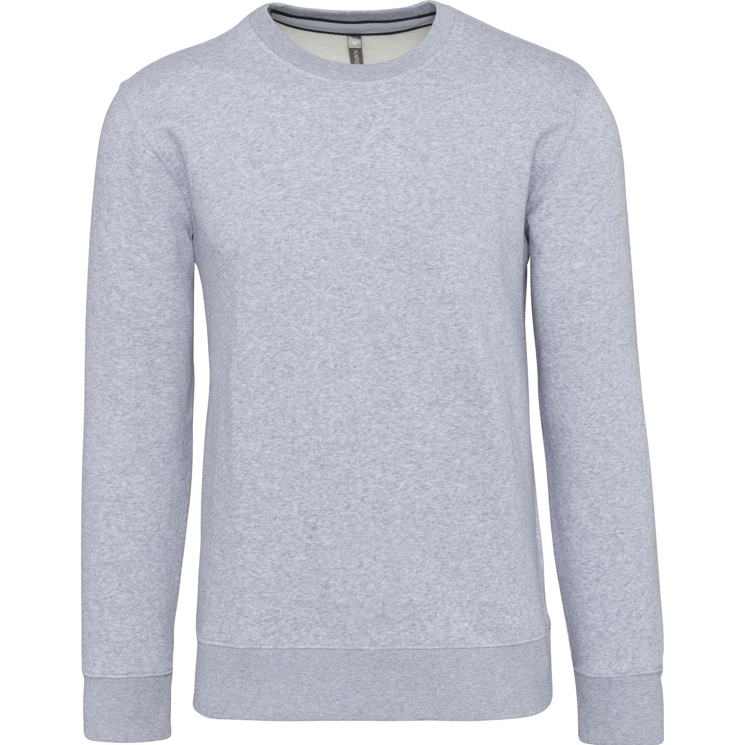 Kariban, Herren, Pullover, Rundhalsausschnitt bio, Grau, (4XL)