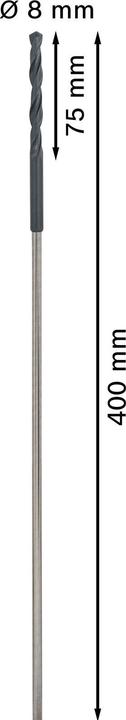 Image du produit Bosch Professional Zubehör Foret d'installation PRO Wood HSS, 6 x 75 x 400 mm (6 mm)