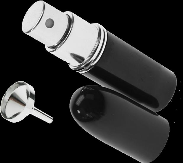 Produktbild Taschenzerstäuber schwarz für 4 ml + Trichter silber in Geschenkpackung (4 ml)