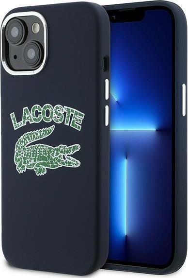 Produktbild Lacoste LCHMP15SUCRV iPhone 15 / 14 / 13 6.1" granatowy/marine hardcase Silicone Cracked Logo MagSaf (Apple iPhone 15)