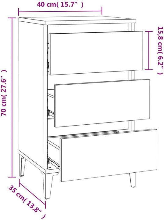 Immagine prodotto vidaXL Nachttisch (40 x 35 x 70 cm)