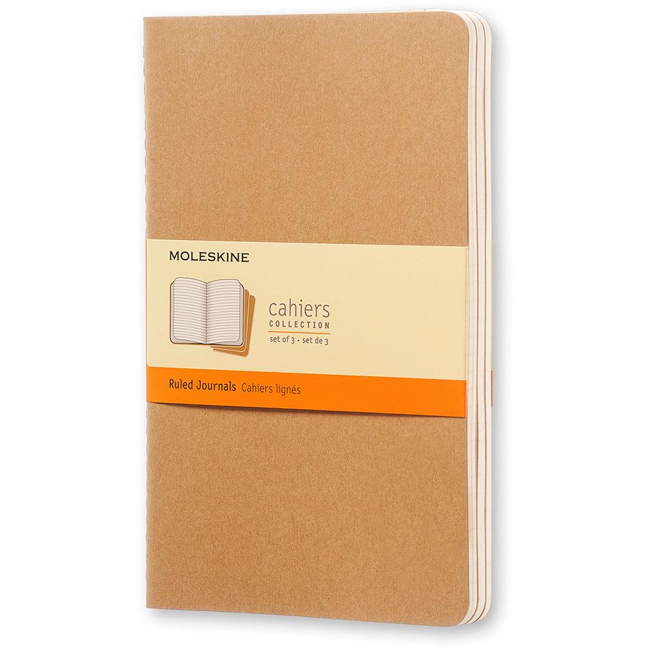 Moleskine, Heft + Block, Cahier Large 3er-Set (A6, Liniert, Weicher Einband)