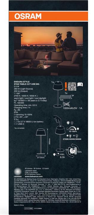 Produktbild Osram Endura Style Table CCT USB Magenta (200 lm)