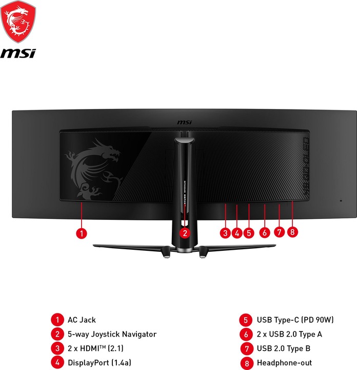 Actual product image MSI MPG 491CQPDE QD-OLED (5120 x 1440 pixels, 49")
