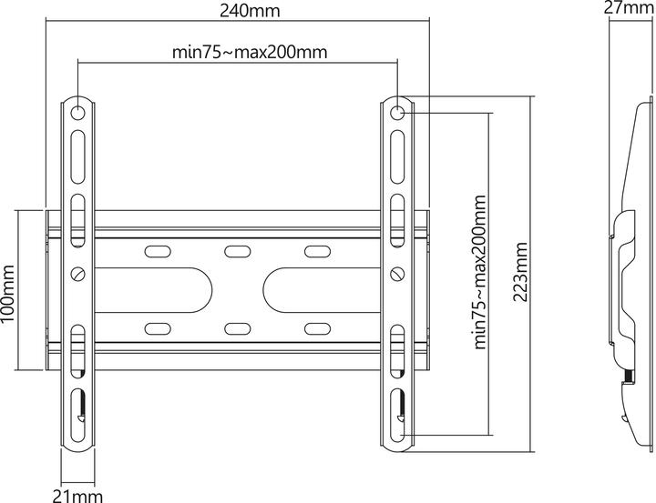 Actual product image Manhattan Ultra-flat TV wall mount (Wall, 45 kg, 23" - 43")