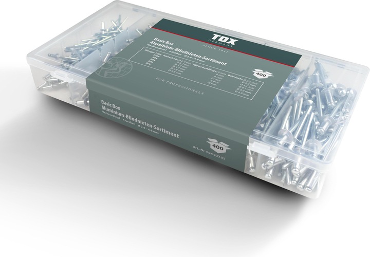 Immagine prodotto Tox Rivetti ciechi in scatola Basic - Assortimento 400 pezzi.