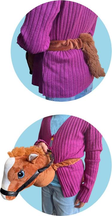 Johntoy Holly Horse horse head light brown with elasticated band