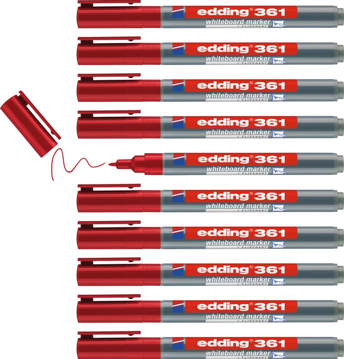 Image du produit Edding Marqueur pour tableau blanc 361 (Rouge, 1 mm, 1 x)