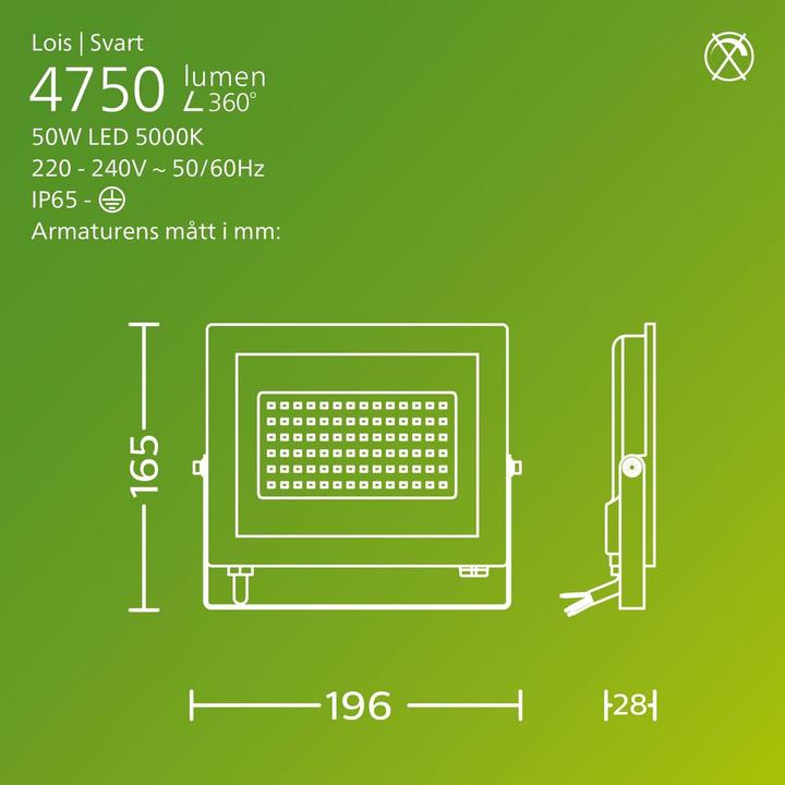 Actual product image Philips Outdoor Flutlicht Lois (4750 lm, IP65)