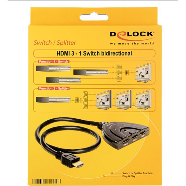 Actual product image Delock HDMI Switch 3:1 Bidirectional