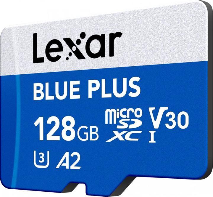Actual product image Lexar Blue Plus MicroSD Card 128GB (128 GB, MicroDrive, microSDXC, U3, UHS-I)