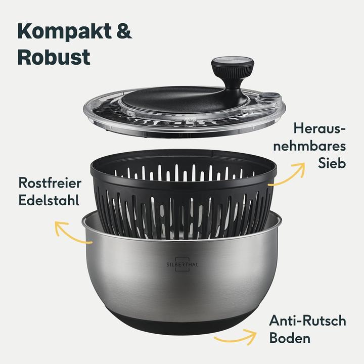 Actual product image Silberthal Salatschleuder mit Kurbelantrieb