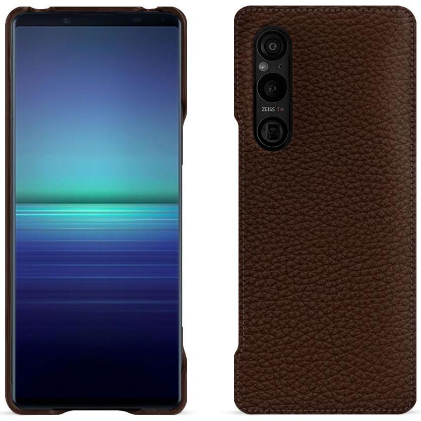 Noreve Lederschutzhülle (Sony Xperia 1 V), Smartphone Hülle, Braun