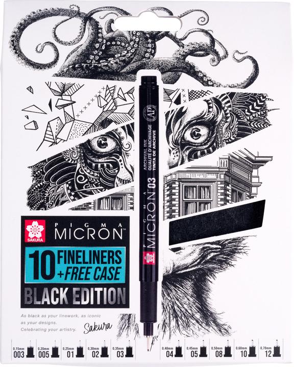 Produktbild Sakura Fineliner Set (Schwarz, 10x)
