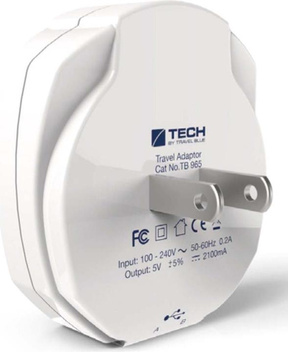 Produktbild Travel Blue 2fach USB WallCharger 2.1A USA Anschluss (2 Ports)