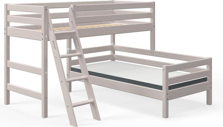 Flexa Lit combiné mi-hauteur Classic avec échelle inclinée (90 x 200 cm)