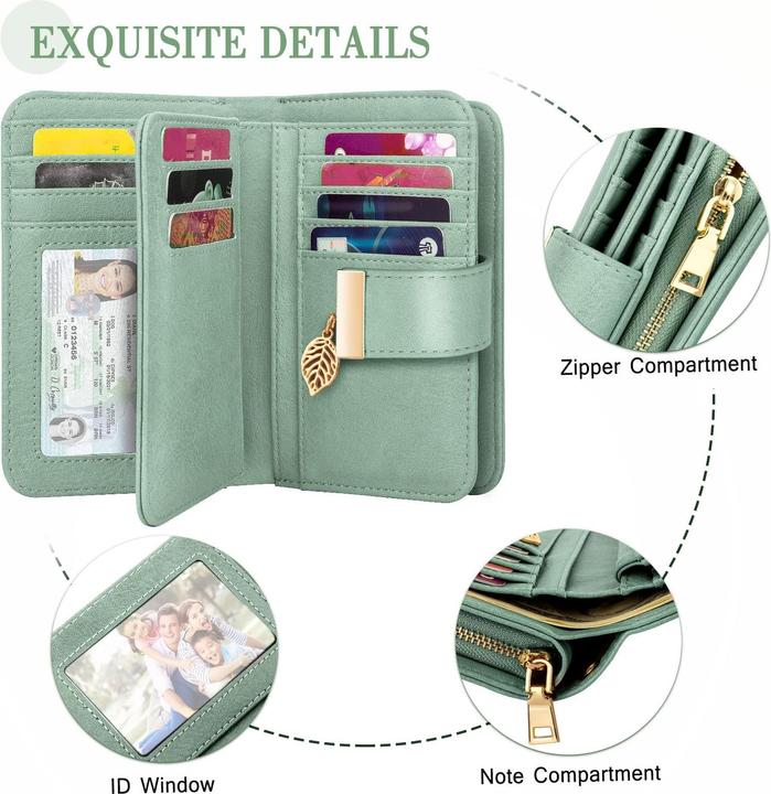 Produktbild Only-Bags.Store Ledergeldbörse Geldbörse mit vielen Fächern Brieftasche mit RFID-Schutz 18 Kartenfächer Geldbörsen