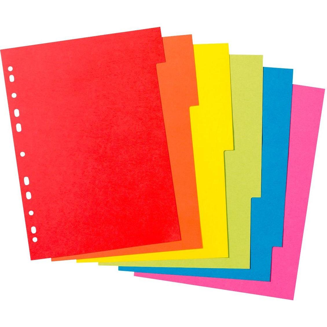 20x Herlitz, Ordner Zubehör, Karton-Register, blanko, DIN A4, farbig, 6-teilig