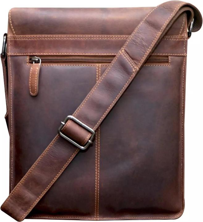 Produktbild Greenwood Herrentasche Echtleder 12 Zoll Hetwig Vintage Look Khaki No.14