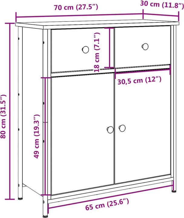 Produktbild vidaXL Sideboard -Optik (70 x 41 x 56 cm)