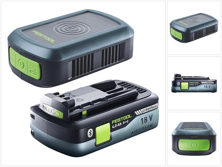 Produktbild Festool PHC 18 Handy Ladestation Induktionsladung / USB-A / USB-C + 1x Akku 4,0 Ah (18 V)
