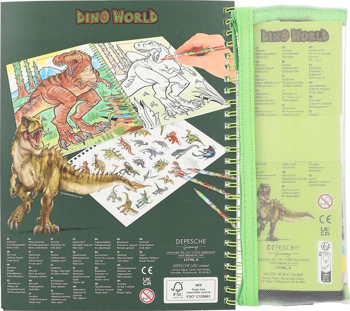 Produktbild Dino World - Colouring Book with Coloured Pencils - (412746)
