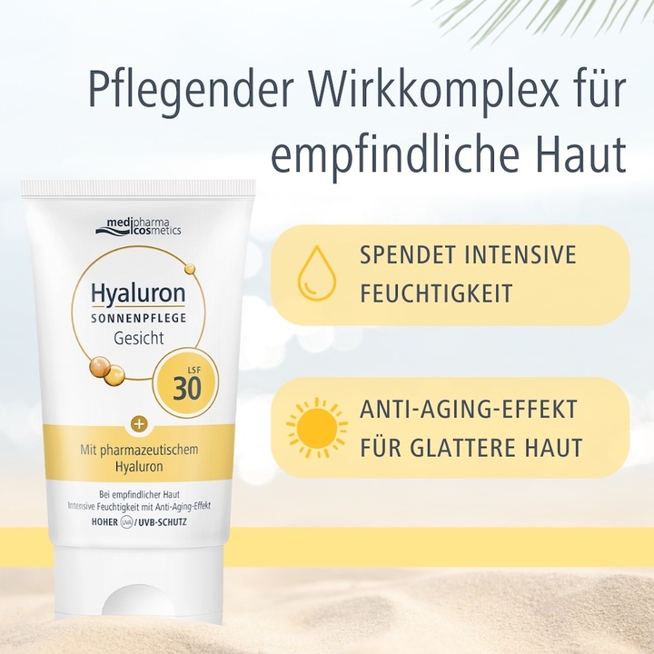 Produktbild Dr. Theiss Hyaluron Sonnenpflege Gesicht LSF 30, 50 ml CRE (Sonnencreme Gesicht, SPF 30, 50 ml)