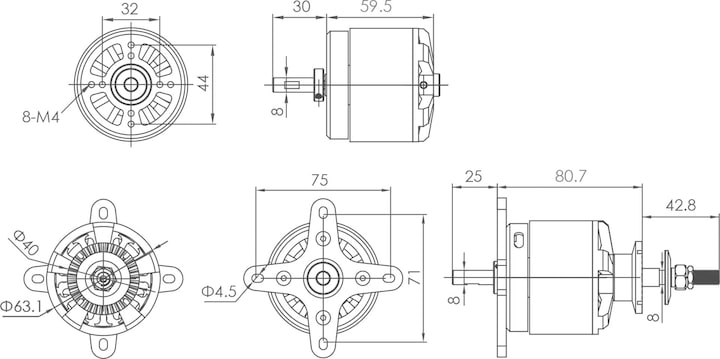 Produktbild Planet-Hobby JOKER 6360-11 V3 205 KV BRUSHLESS MOTOR