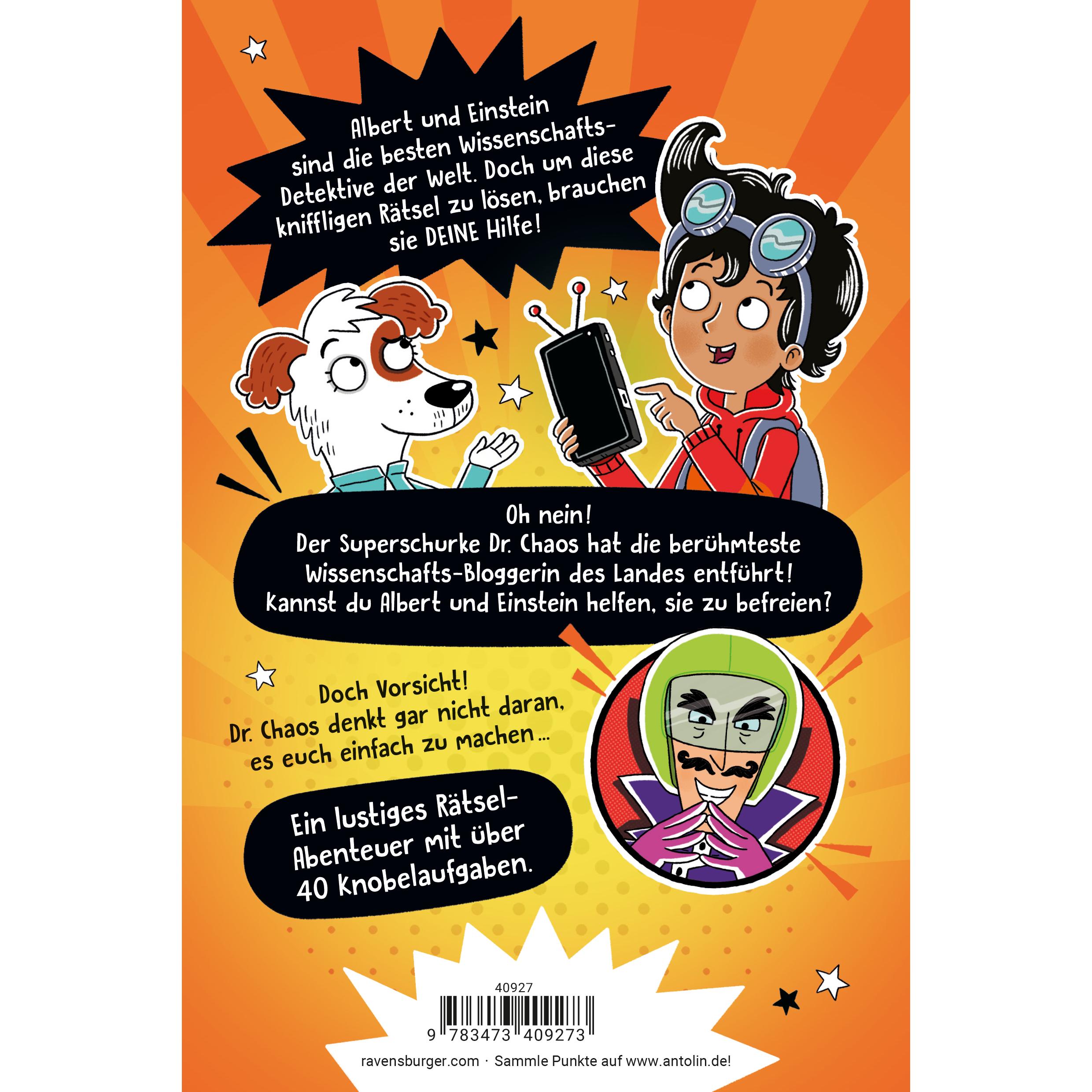 Thumbnail - Albert & Einstein. Spannender Rätselkrimi zum Mitraten, Band 1: In den Fängen von Dr. Chaos, Kinderbücher von Tim Collin...