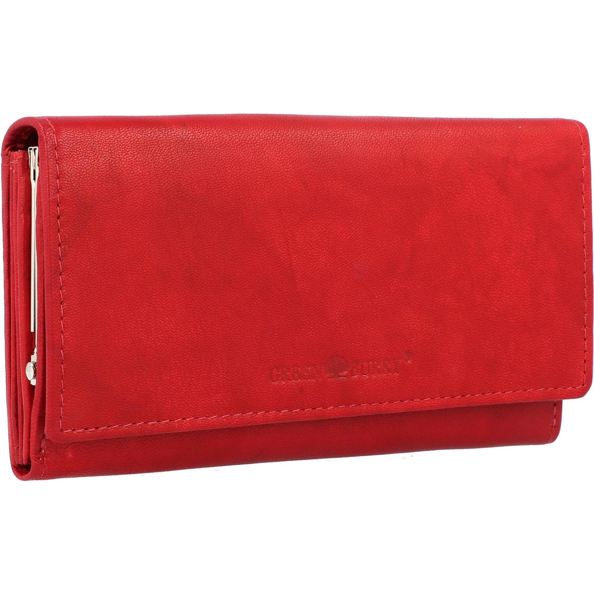 Thumbnail - Greenburry, Damen, Portemonnaie, Basic Geldbörse RFID Leder 17 cm, Rot
