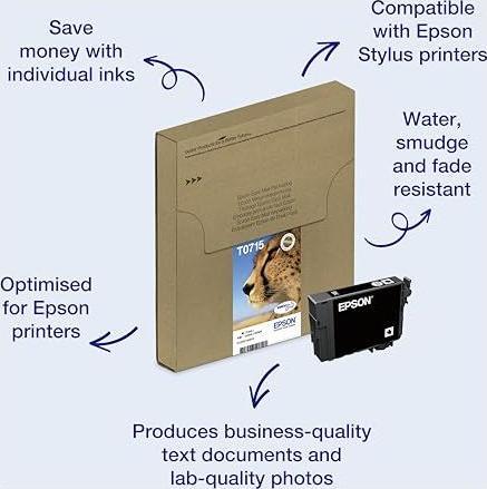 Actual product image Epson T0713 Cheetah ink, smudge-proof and waterproof (single pack) magenta (M)