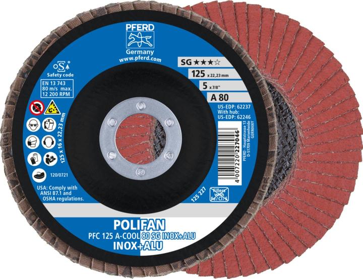 Produktbild Pferd POLIFANFächerscheibe PFC ACOOL 80 SG INOX ALU (80)