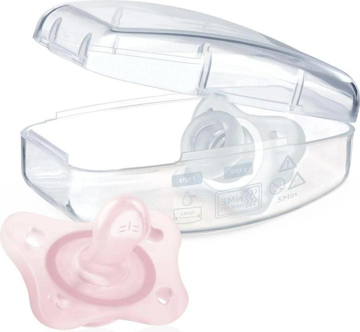 Actual product image Chicco PHYSIOFORMA MINI SOFT physiological soother pink silicone (2 x, up to 24 M.)