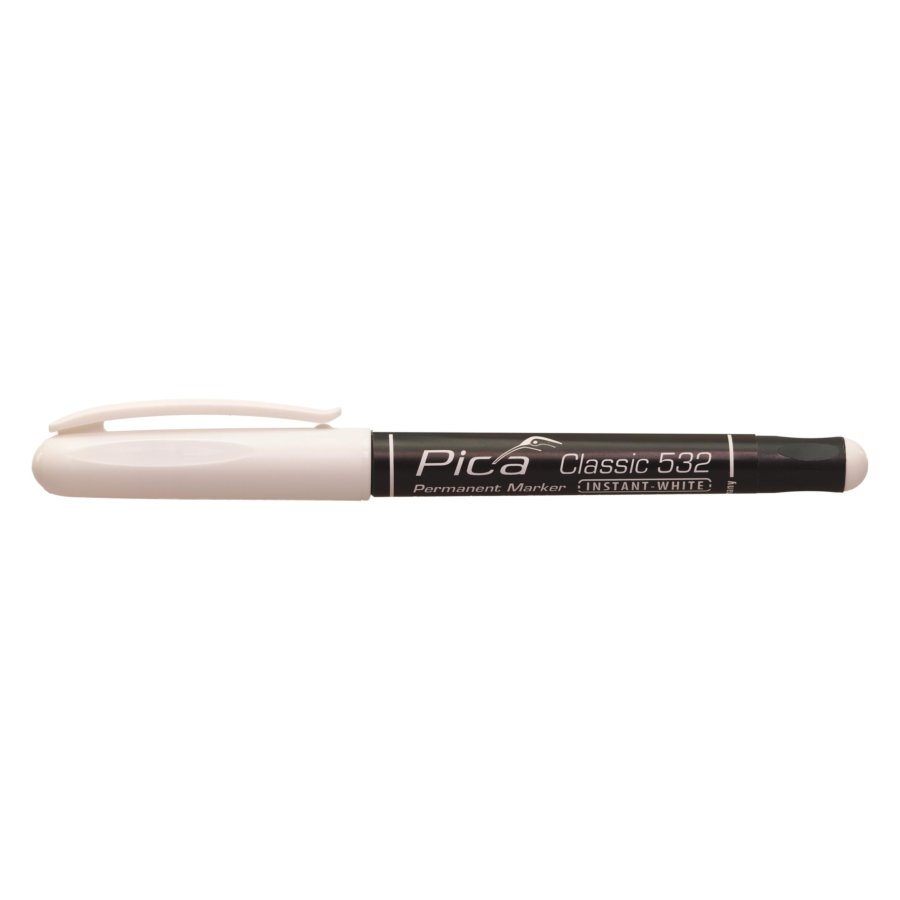 Pica, Marker, Permanent Marker Instant Wit Wit Lijndikte 1 - 2 Mm Pen Met Clip (1 x)