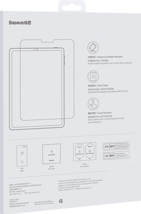 Actual product image Baseus Crystal Series 0.3mm Anti Blue-ray Tempered Glass Screen Protector for Pad Pro/Air3 10.5-inch/Pad 7/ (2 Piece, iPad Pro 10.5)