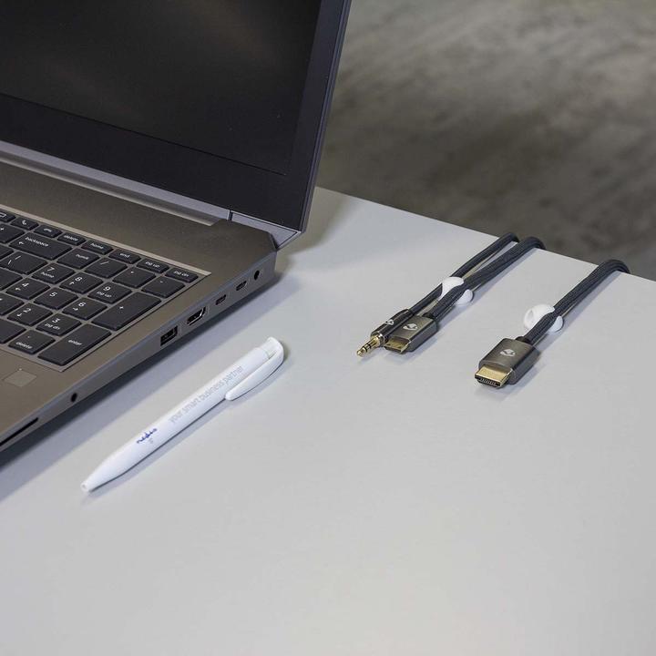 Productafbeelding Nedis Kabelmanagement kabelklem Vergrendeld 6 stuks max. kabeldikte: 5 mm Siliconen 20 mm Wit