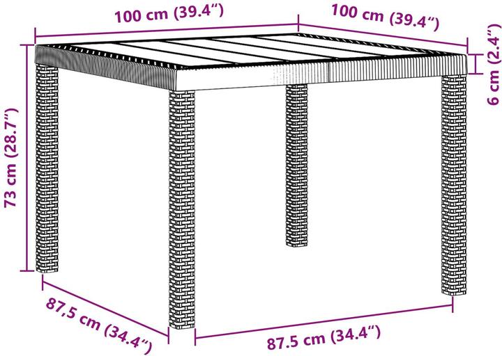 Produktbild vidaXL Gartentischset (100 x 100 x 73 cm)