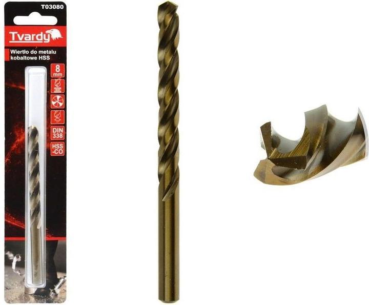 Actual product image Tvardy HSS M35 8 mm cobalt metal drill bit (8 millimetres)