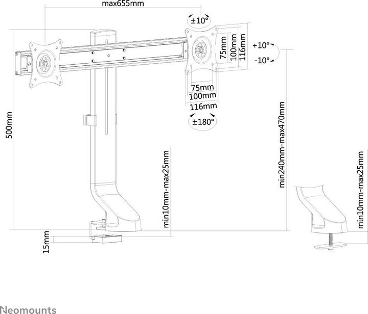 Actual product image Neomounts FPMA-D860DBLACK (Table, 27")