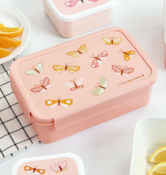 Actual product image A Little Lovely Company Bento lunch box butterflies