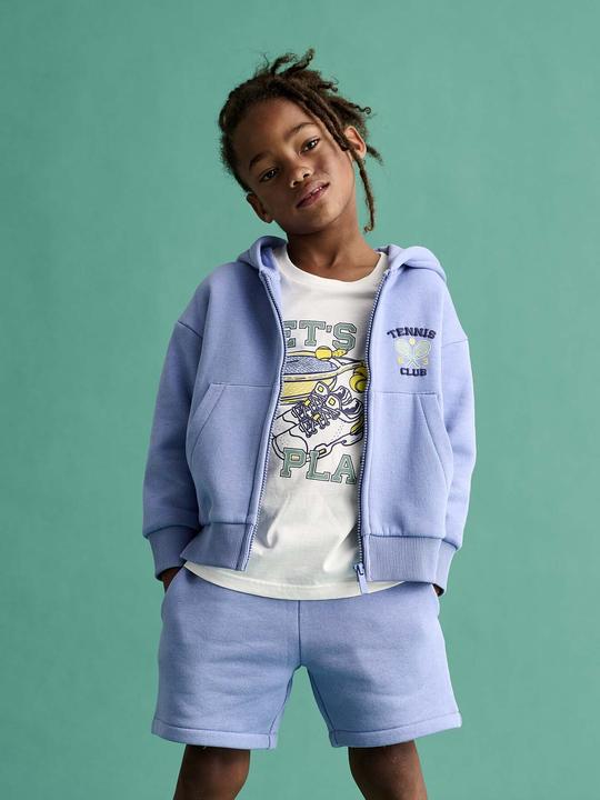 Produktbild Vertbaudet Jungen Sport-Set: T-Shirt, Sweatjacke & Shorts (98)