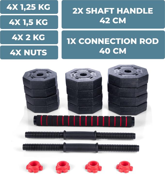 Produktbild Umbro Hantelset (4 x 1.25 kg, 4 x 1.5 kg, 4 x 2 kg)