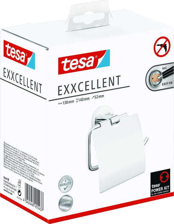 Actual product image tesa EXXCELLENT toilet roll holder incl. adhesive solution without drilling