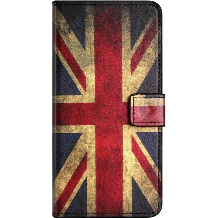 Cover-Discount iPhone 15 Pro - Leder Etui Hülle Union Jack (Apple iPhone 15 Pro), Smartphone Hülle